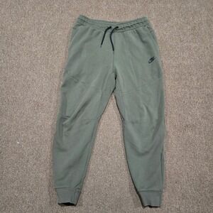 Nike Joggers Mens Medium Green Tech Fleece Pants Tapered CU4495-380 Zip Pocket